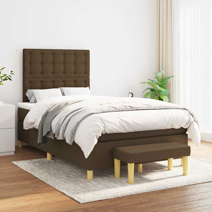 Pat box spring cu saltea, maro închis, 120x190 cm, textil - WALTI WALTI