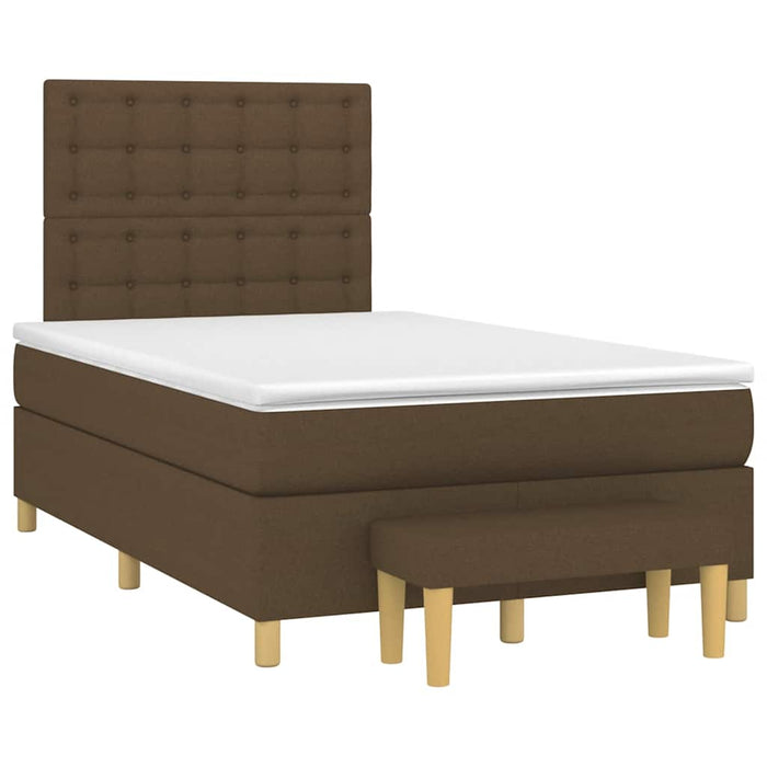 Pat box spring cu saltea, maro închis, 120x190 cm, textil - WALTI WALTI