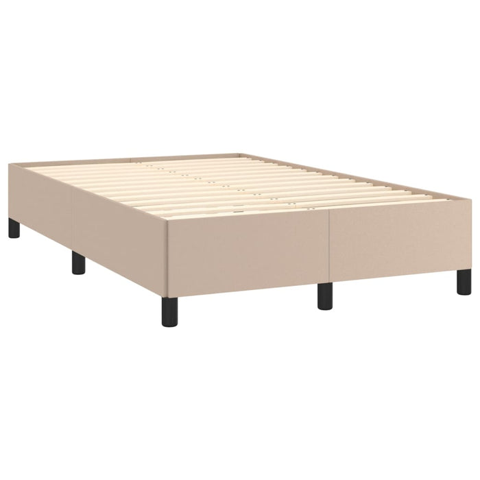 Pat box spring cu saltea, cappuccino, 120x190cm piele ecologică WALTI