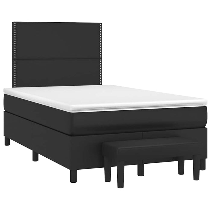 Pat box spring cu saltea, negru, 120x190 cm, piele ecologică - WALTI WALTI