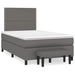 Pat box spring cu saltea, gri, 120x190 cm, piele ecologică - WALTI WALTI