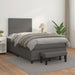 Pat box spring cu saltea, gri, 120x190 cm, piele ecologică - WALTI WALTI