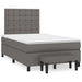 Pat box spring cu saltea, gri, 120x190 cm, piele ecologică - WALTI WALTI