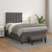 Pat box spring cu saltea, gri, 120x190 cm, piele ecologică - WALTI WALTI
