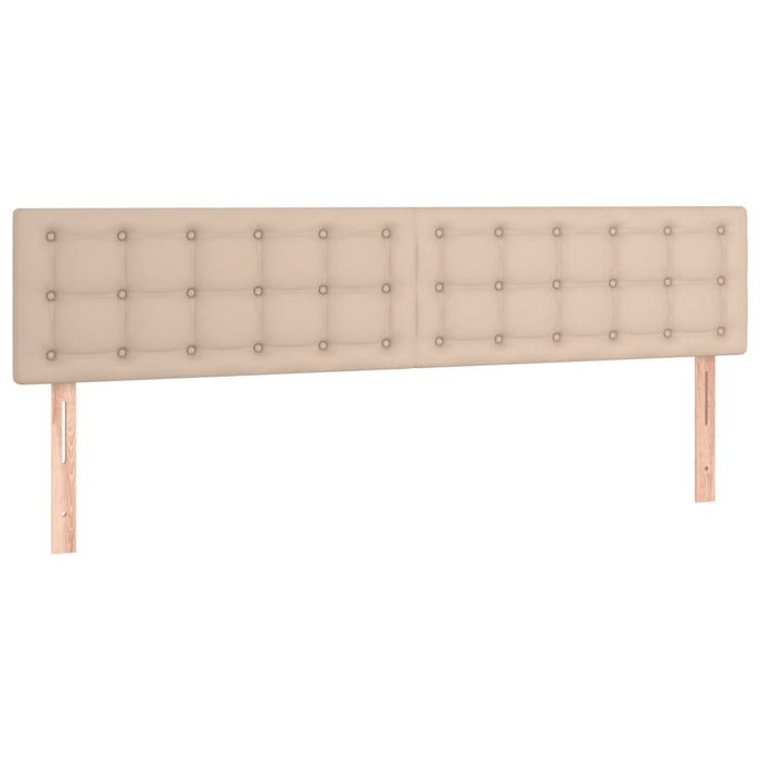 Pat box spring cu saltea, cappuccino, 120x190cm piele ecologică WALTI