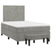 Pat box spring cu saltea, gri deschis, 120x190 cm, catifea - WALTI WALTI