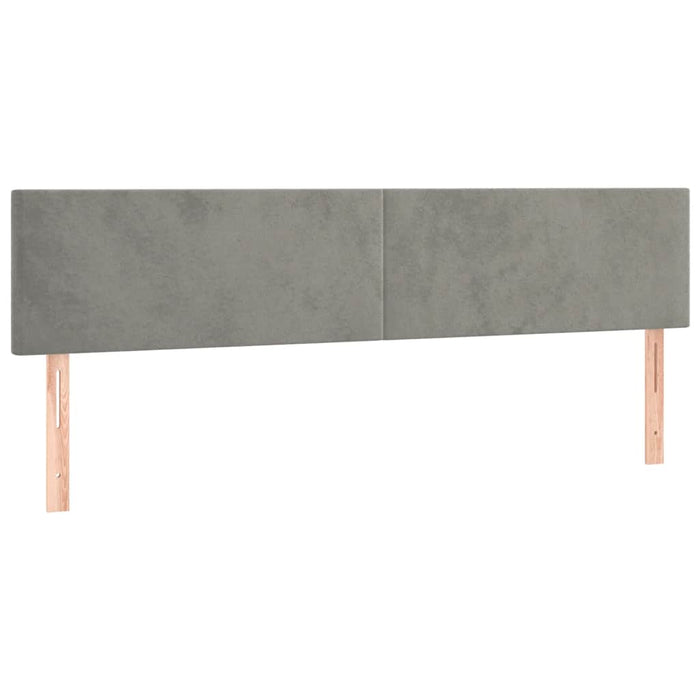 Pat box spring cu saltea, gri deschis, 120x190 cm, catifea - WALTI WALTI