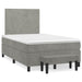 Pat box spring cu saltea, gri deschis, 120x190 cm, catifea - WALTI WALTI