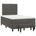 Pat box spring cu saltea, gri închis, 120x190 cm, catifea - WALTI WALTI
