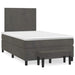 Pat box spring cu saltea, gri închis, 120x190 cm, catifea - WALTI WALTI