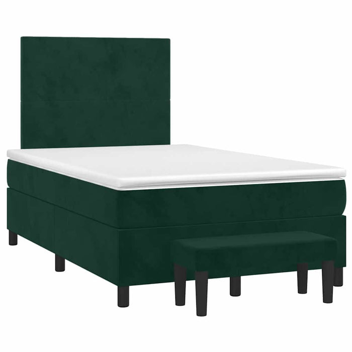 Pat box spring cu saltea, verde închis, 120x190 cm, catifea - WALTI WALTI