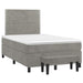 Pat box spring cu saltea, gri deschis, 120x190 cm, catifea - WALTI WALTI