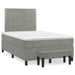 Pat box spring cu saltea, gri deschis, 120x190 cm, catifea - WALTI WALTI
