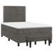 Pat box spring cu saltea, gri închis, 120x190 cm, catifea - WALTI WALTI