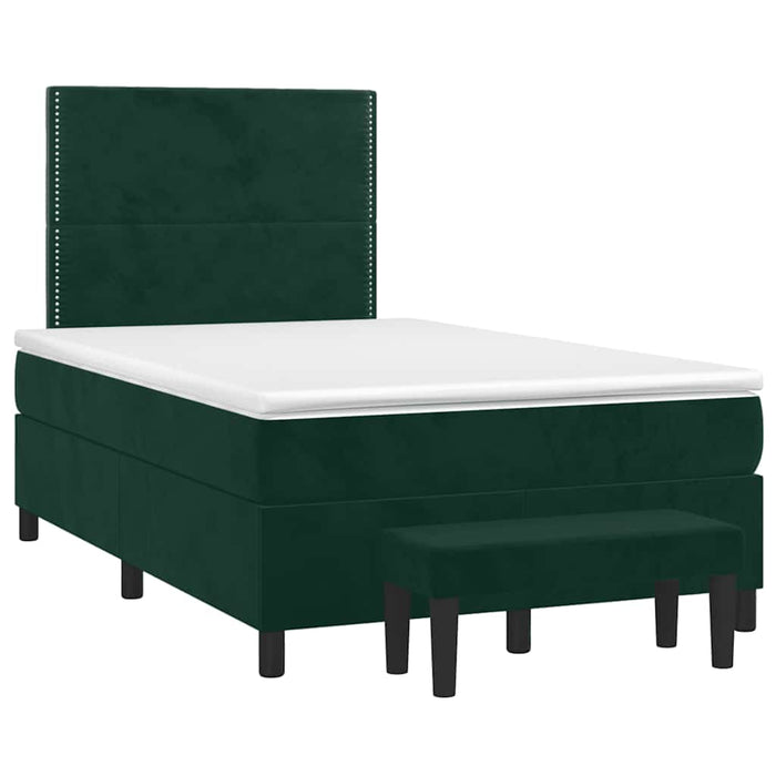 Pat box spring cu saltea, verde închis, 120x190 cm, catifea - WALTI WALTI