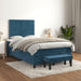 Pat box spring cu saltea, albastru închis, 120x190 cm, catifea - WALTI WALTI