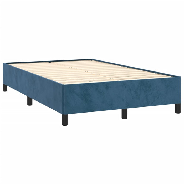 Pat box spring cu saltea, albastru închis, 120x190 cm, catifea - WALTI WALTI