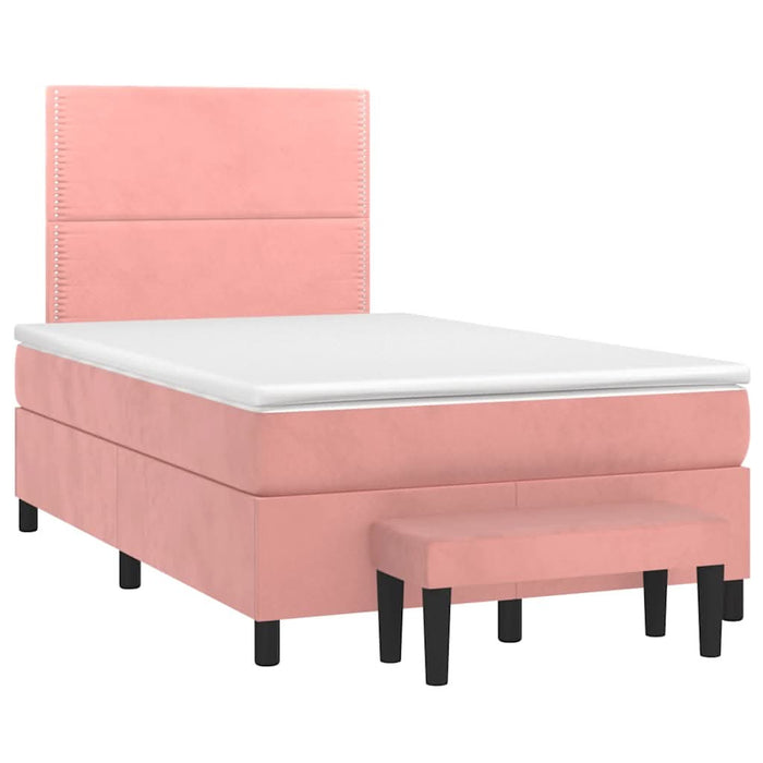 Pat box spring cu saltea, negru, 120x190 cm, catifea - WALTI WALTI