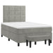 Pat box spring cu saltea, gri deschis, 120x190 cm, catifea - WALTI WALTI