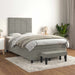 Pat box spring cu saltea, gri deschis, 120x190 cm, catifea - WALTI WALTI