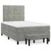 Pat box spring cu saltea, gri deschis, 120x190 cm, catifea - WALTI WALTI