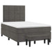 Pat box spring cu saltea, gri închis, 120x190 cm, catifea - WALTI WALTI