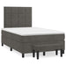 Pat box spring cu saltea, gri închis, 120x190 cm, catifea - WALTI WALTI