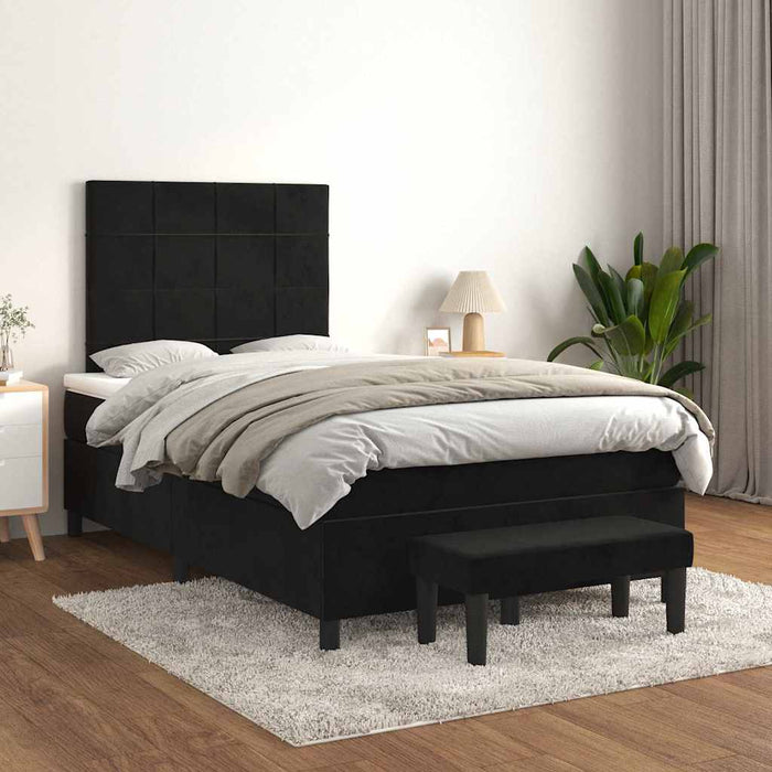 Pat box spring cu saltea, negru, 120x190 cm, catifea - WALTI WALTI