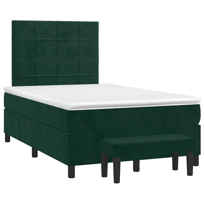 Pat box spring cu saltea, verde închis, 120x190 cm, catifea - WALTI WALTI
