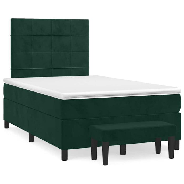 Pat box spring cu saltea, verde închis, 120x190 cm, catifea - WALTI WALTI