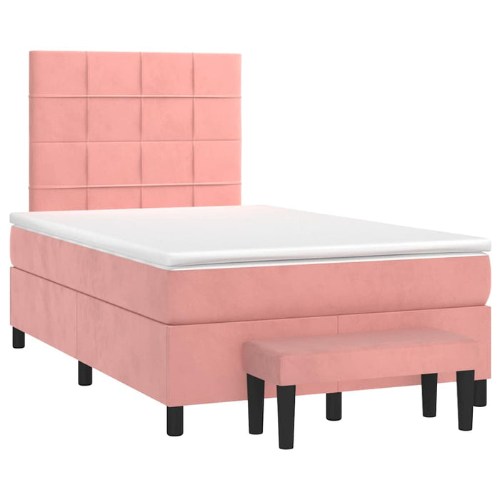 Pat box spring cu saltea, negru, 120x190 cm, catifea - WALTI WALTI