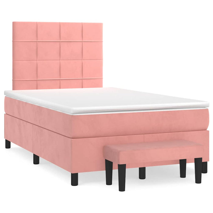 Pat box spring cu saltea, negru, 120x190 cm, catifea - WALTI WALTI