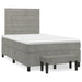 Pat box spring cu saltea, gri deschis, 120x190 cm, catifea - WALTI WALTI