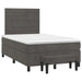 Pat box spring cu saltea, gri închis, 120x190 cm, catifea - WALTI WALTI