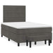 Pat box spring cu saltea, gri închis, 120x190 cm, catifea - WALTI WALTI