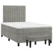 Pat box spring cu saltea, gri deschis, 120x190 cm, catifea - WALTI WALTI