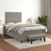 Pat box spring cu saltea, gri deschis, 120x190 cm, catifea - WALTI WALTI