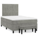 Pat box spring cu saltea, gri deschis, 120x190 cm, catifea - WALTI WALTI