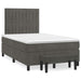 Pat box spring cu saltea, gri închis, 120x190 cm, catifea - WALTI WALTI