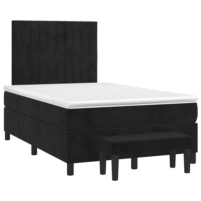 Pat box spring cu saltea, negru, 120x190 cm, catifea - WALTI WALTI