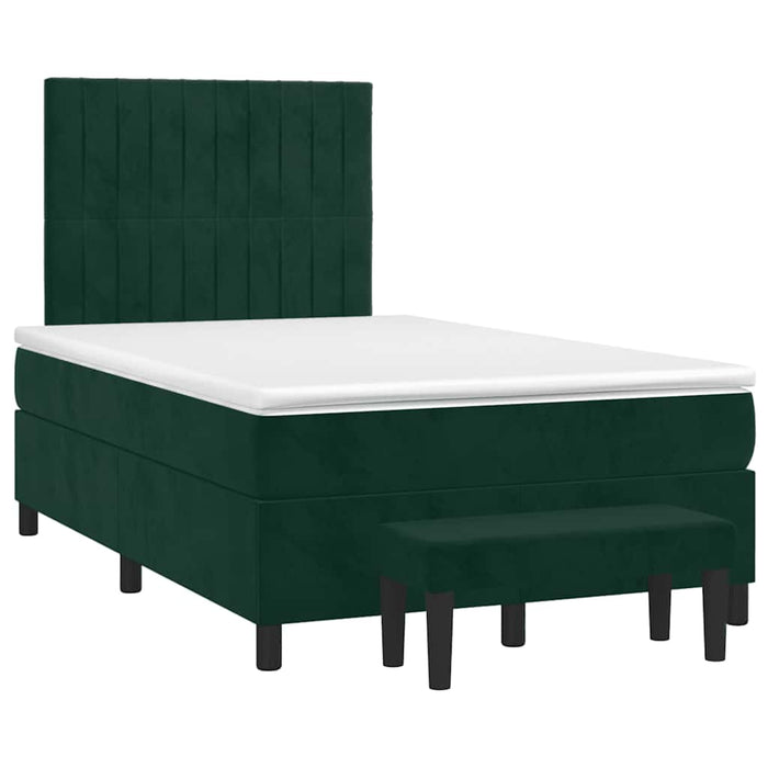 Pat box spring cu saltea, verde închis, 120x190 cm, catifea - WALTI WALTI