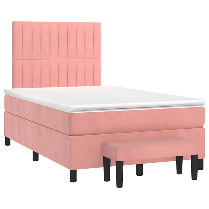 Pat box spring cu saltea, negru, 120x190 cm, catifea - WALTI WALTI