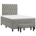 Pat box spring cu saltea, gri deschis, 120x190 cm, catifea - WALTI WALTI