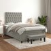 Pat box spring cu saltea, gri deschis, 120x190 cm, catifea - WALTI WALTI