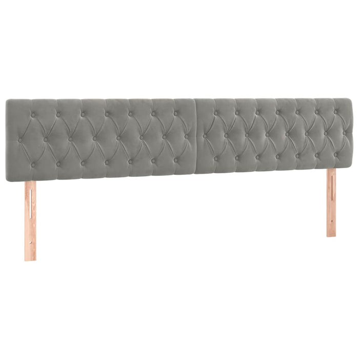 Pat box spring cu saltea, gri deschis, 120x190 cm, catifea - WALTI WALTI