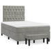 Pat box spring cu saltea, gri deschis, 120x190 cm, catifea - WALTI WALTI