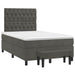 Pat box spring cu saltea, gri închis, 120x190 cm, catifea - WALTI WALTI