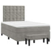 Pat box spring cu saltea, gri deschis, 120x190 cm, catifea - WALTI WALTI