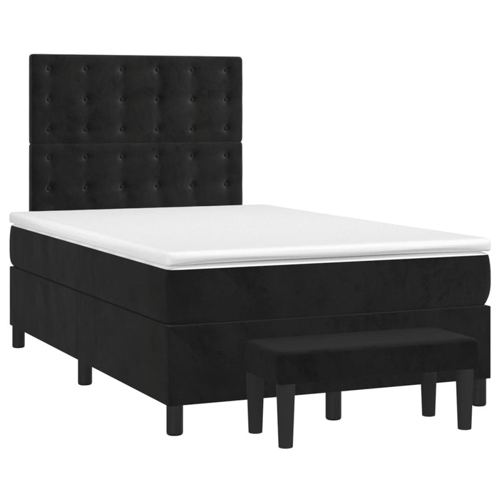 Pat box spring cu saltea, negru, 120x190 cm, catifea - WALTI WALTI