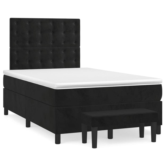 Pat box spring cu saltea, negru, 120x190 cm, catifea - WALTI WALTI